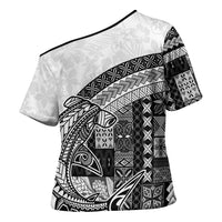 Samoa Mamanu Siapo Classic Black Cross Shoulder Shirt Tatau Malie LT7 - Polynesian Pride