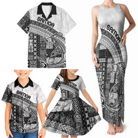 Samoa Mamanu Siapo Classic Black Family Matching Tank Maxi Dress and Hawaiian Shirt Tatau Malie LT7 - Polynesian Pride