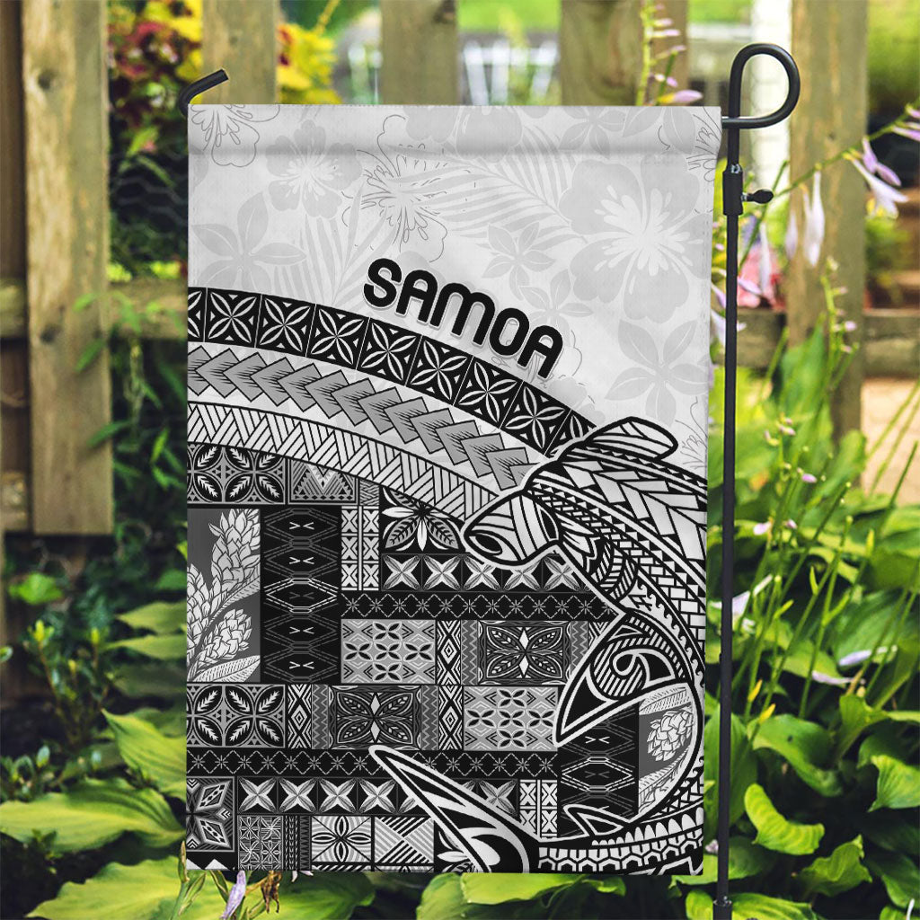 Samoa Mamanu Siapo Classic Black Garden Flag Tatau Malie LT7 Garden Flag Black - Polynesian Pride