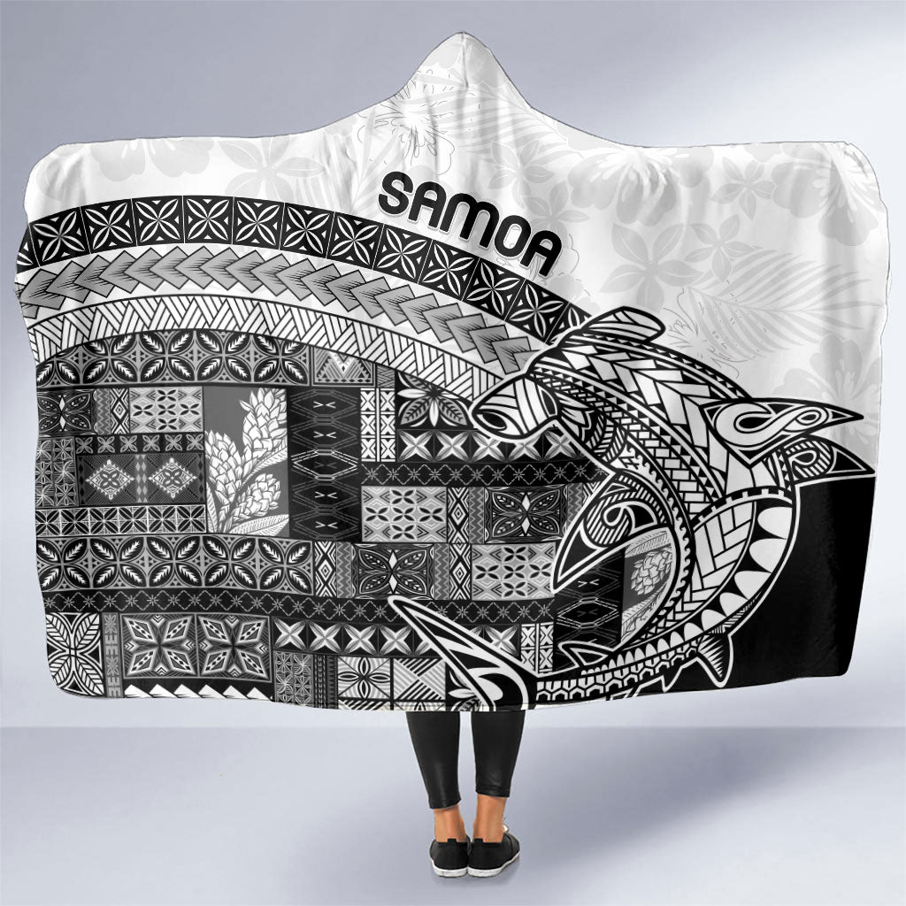 Samoa Mamanu Siapo Classic Black Hooded Blanket Tatau Malie LT7 One Size Black - Polynesian Pride