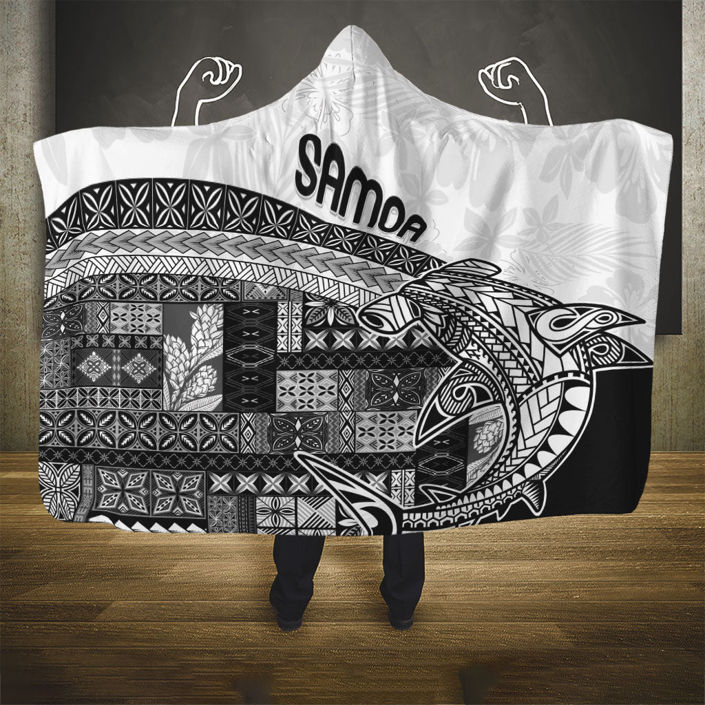 Samoa Mamanu Siapo Classic Black Hooded Blanket Tatau Malie LT7 - Polynesian Pride