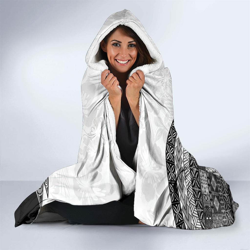 Samoa Mamanu Siapo Classic Black Hooded Blanket Tatau Malie LT7 - Polynesian Pride