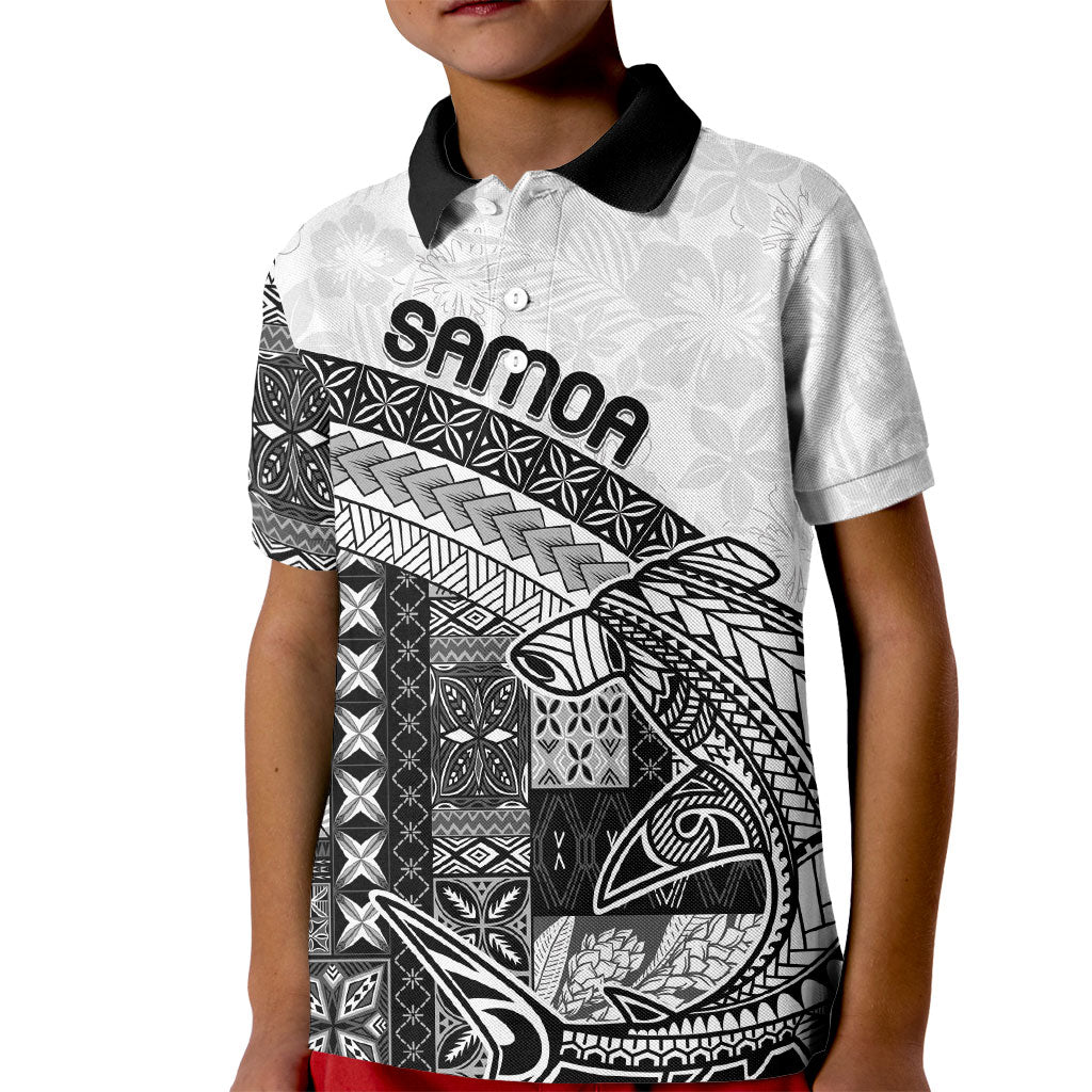 Samoa Mamanu Siapo Classic Black Kid Polo Shirt Tatau Malie LT7 Kid Black - Polynesian Pride