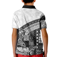 Samoa Mamanu Siapo Classic Black Kid Polo Shirt Tatau Malie LT7 - Polynesian Pride