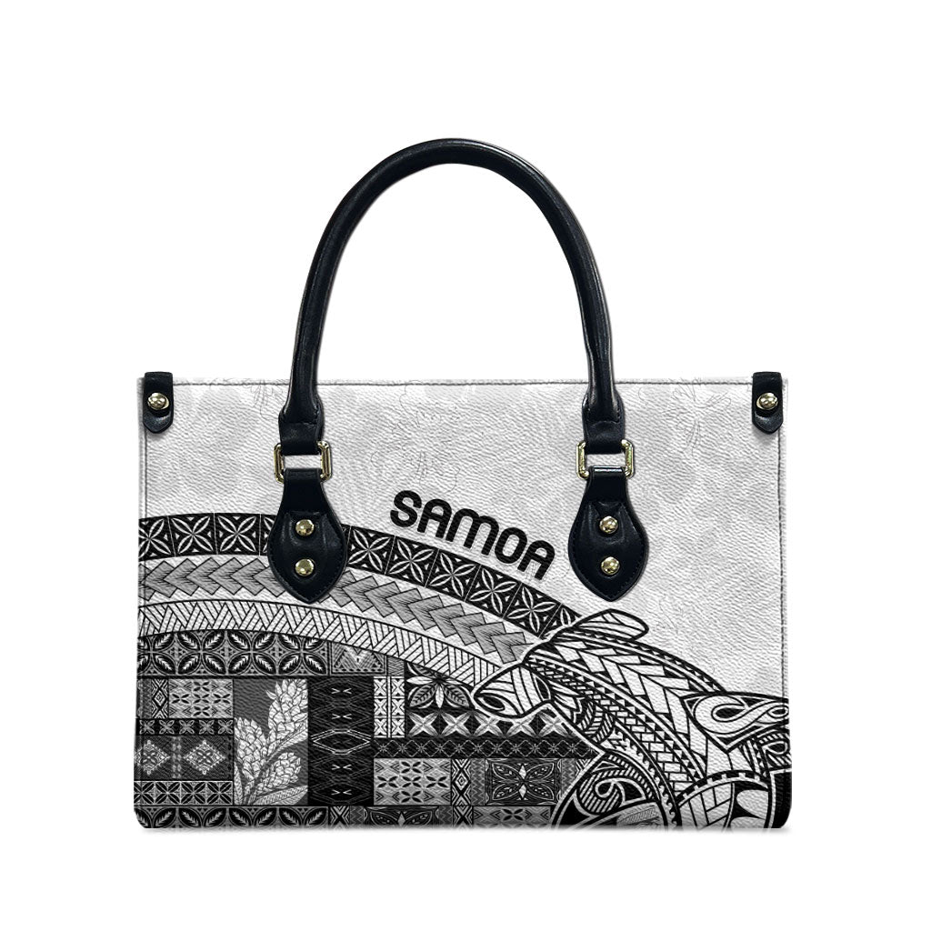 Samoa Mamanu Siapo Classic Black Leather Bag Tatau Malie LT7 - Polynesian Pride