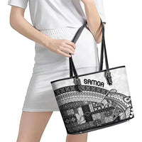 Samoa Mamanu Siapo Classic Black Leather Tote Bag Tatau Malie LT7 - Polynesian Pride