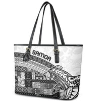 Samoa Mamanu Siapo Classic Black Leather Tote Bag Tatau Malie LT7 - Polynesian Pride