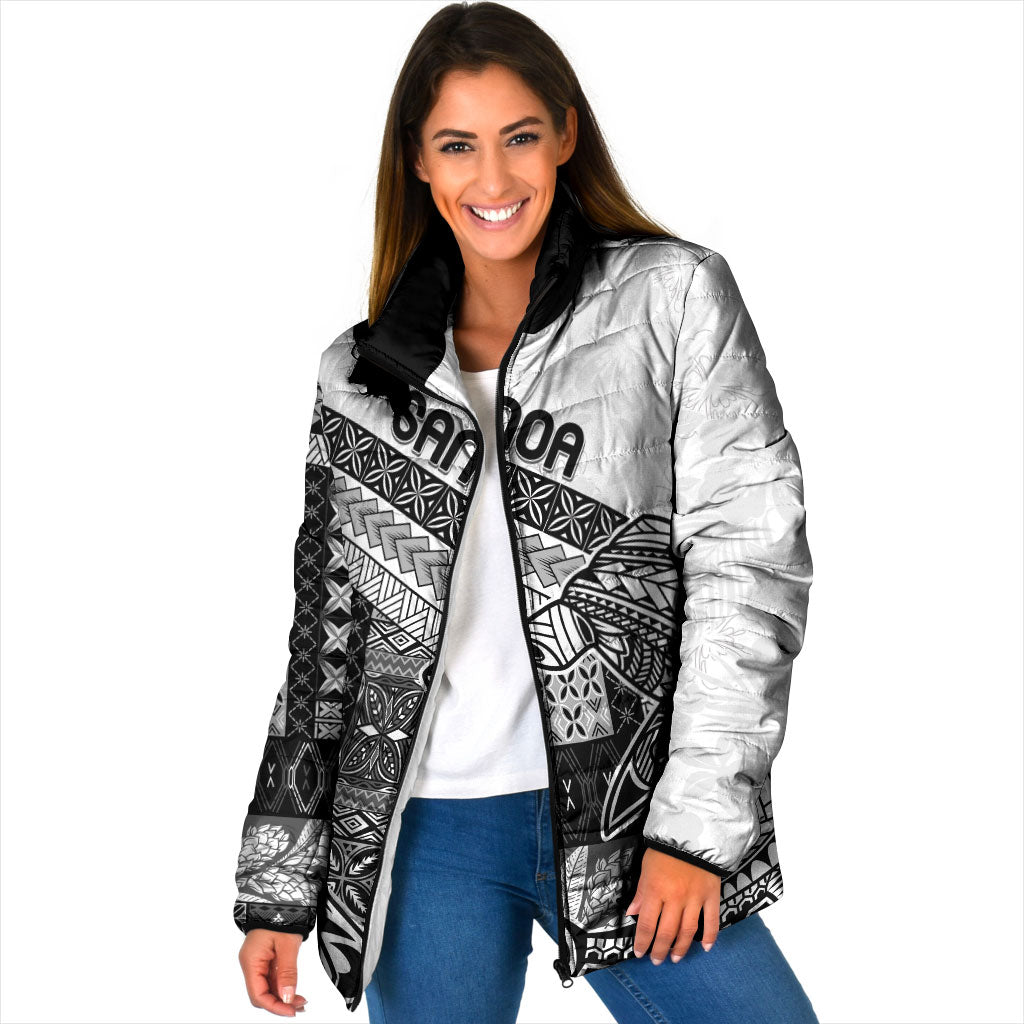 Samoa Mamanu Siapo Classic Black Padded Jacket Tatau Malie LT7 Women Black - Polynesian Pride