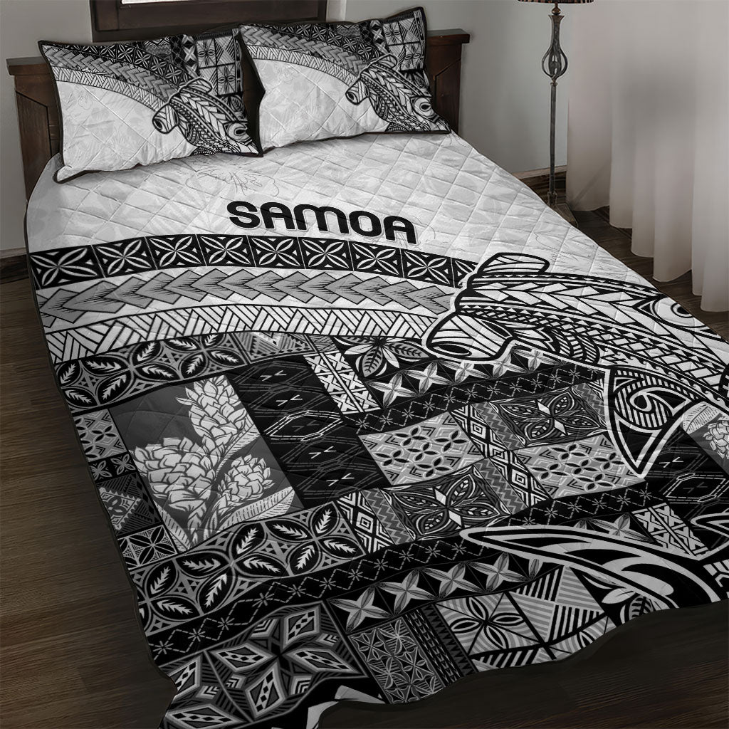 Samoa Mamanu Siapo Classic Black Quilt Bed Set Tatau Malie LT7 Black - Polynesian Pride