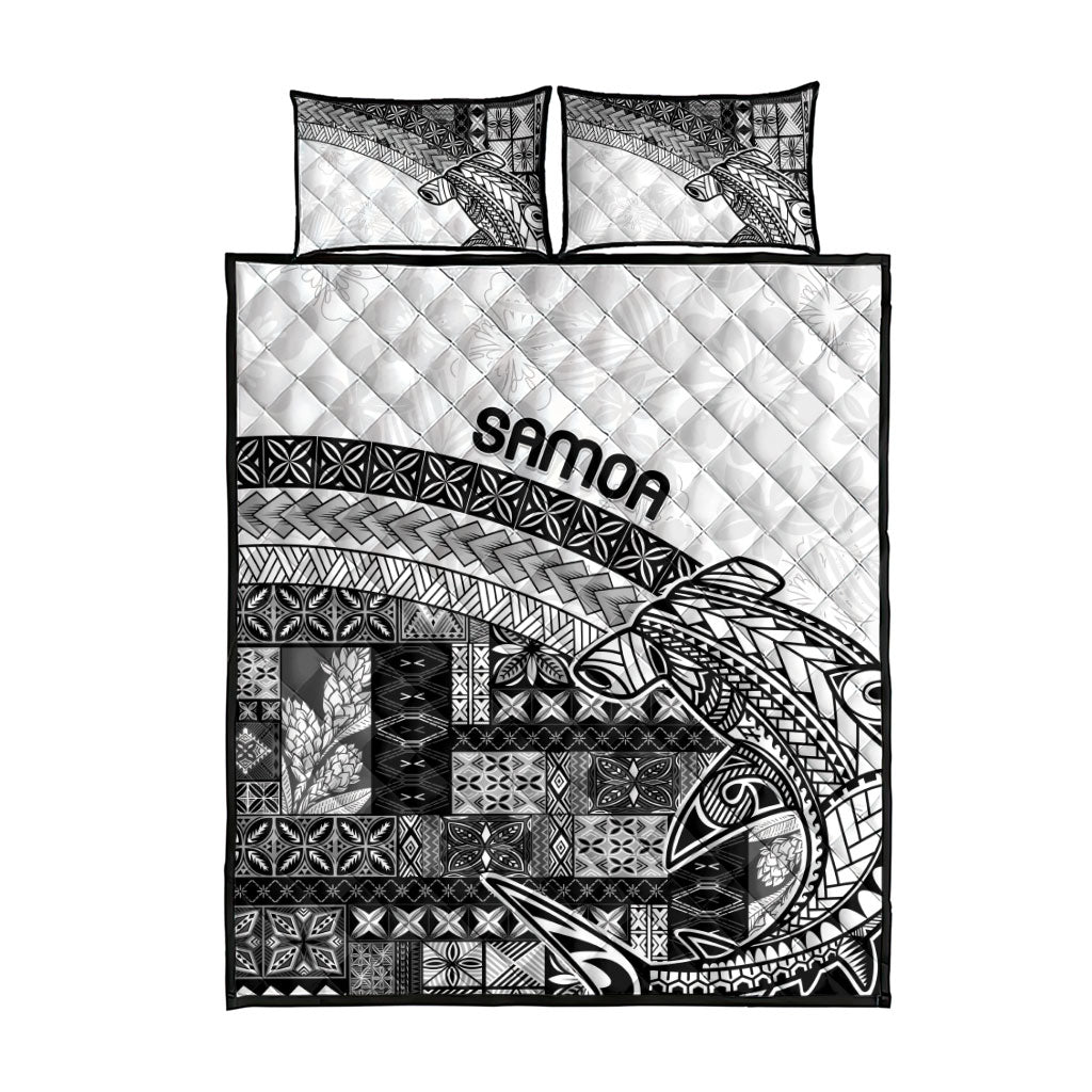 Samoa Mamanu Siapo Classic Black Quilt Bed Set Tatau Malie LT7 - Polynesian Pride