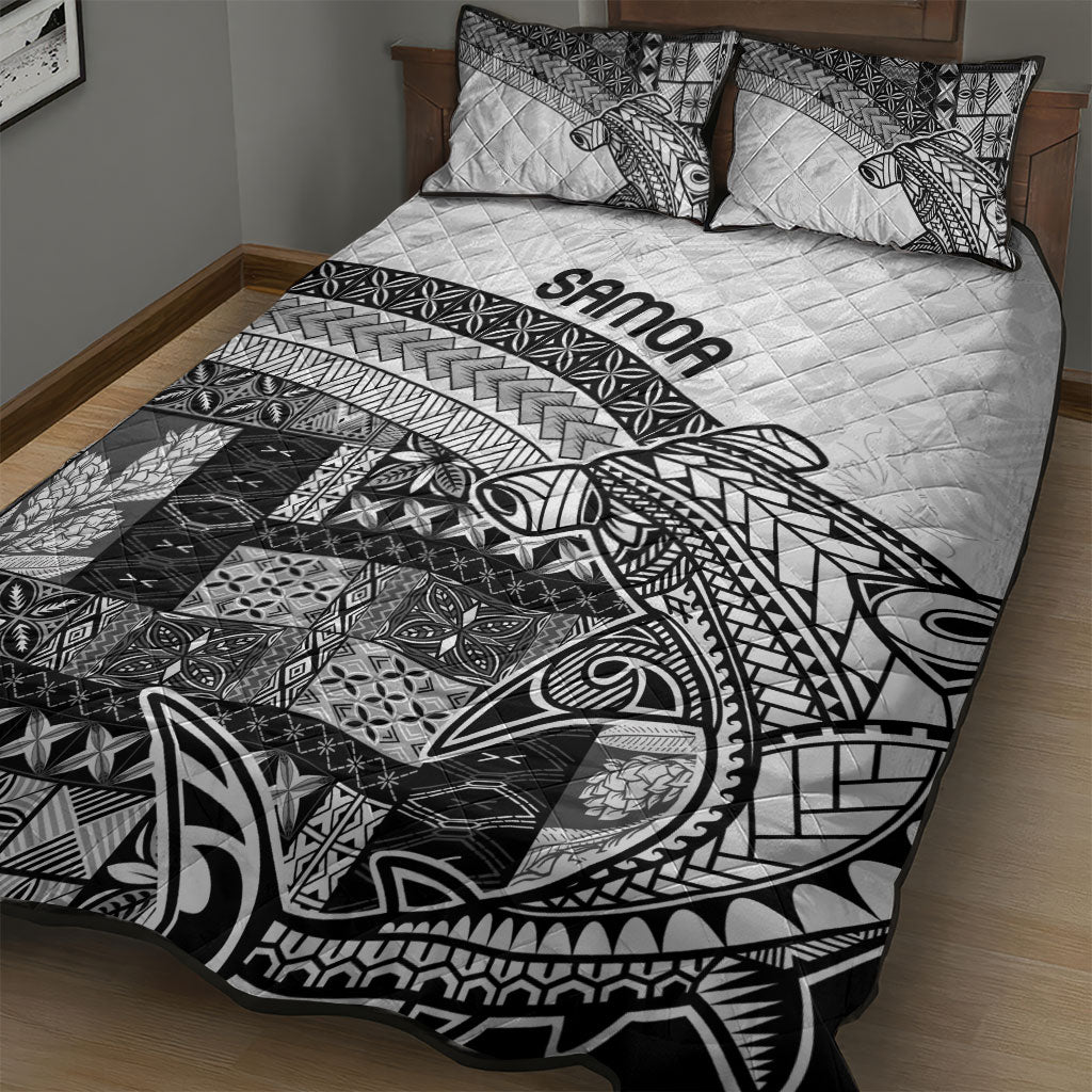 Samoa Mamanu Siapo Classic Black Quilt Bed Set Tatau Malie LT7 - Polynesian Pride