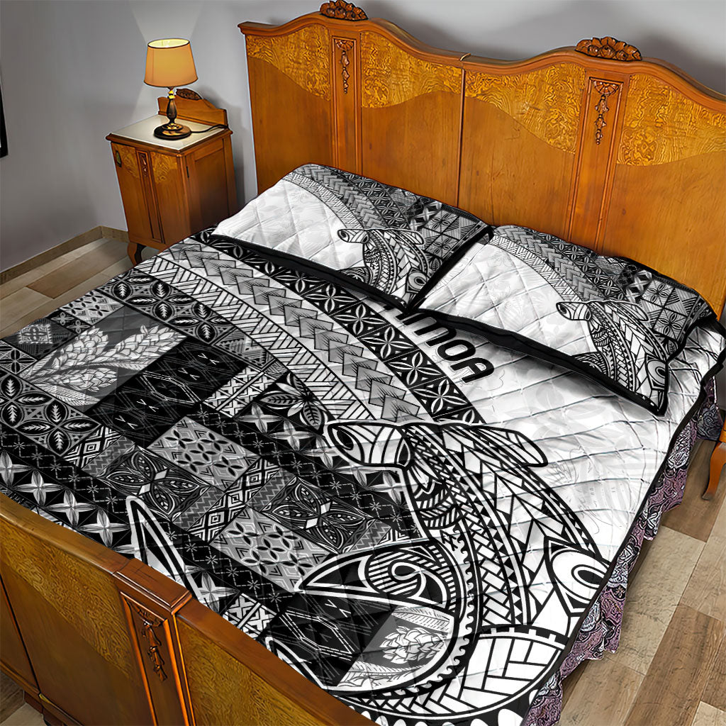 Samoa Mamanu Siapo Classic Black Quilt Bed Set Tatau Malie LT7 - Polynesian Pride
