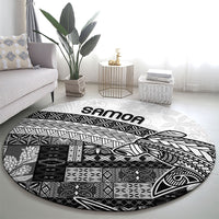 Samoa Mamanu Siapo Classic Black Round Carpet Tatau Malie LT7 - Polynesian Pride