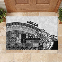 Samoa Mamanu Siapo Classic Black Rubber Doormat Tatau Malie LT7 Black - Polynesian Pride