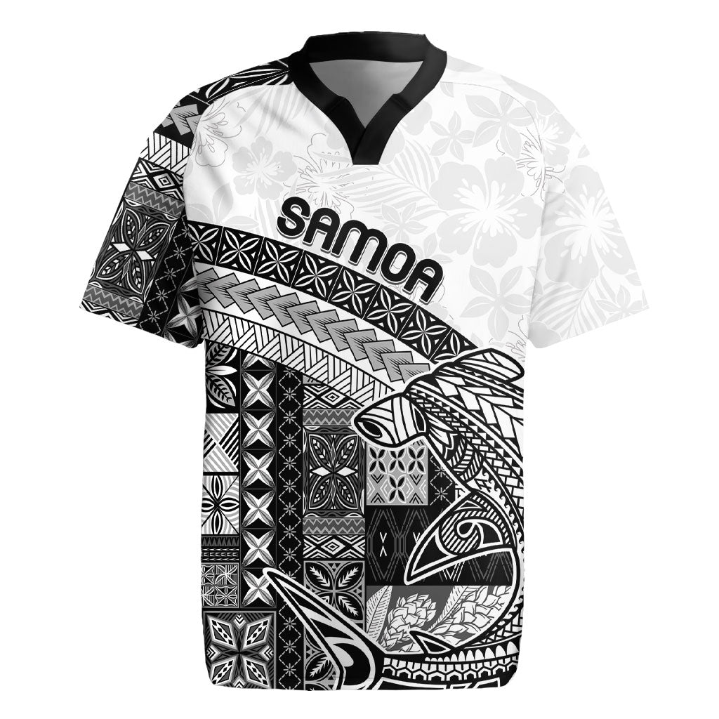 Samoa Mamanu Siapo Classic Black Rugby Jersey Tatau Malie LT7 Black - Polynesian Pride
