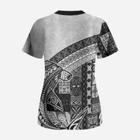 Samoa Mamanu Siapo Classic Black Scrub Top Tatau Malie LT7 - Polynesian Pride