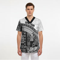 Samoa Mamanu Siapo Classic Black Scrub Top Tatau Malie LT7 - Polynesian Pride