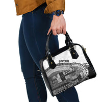 Samoa Mamanu Siapo Classic Black Shoulder Handbag Tatau Malie LT7 - Polynesian Pride