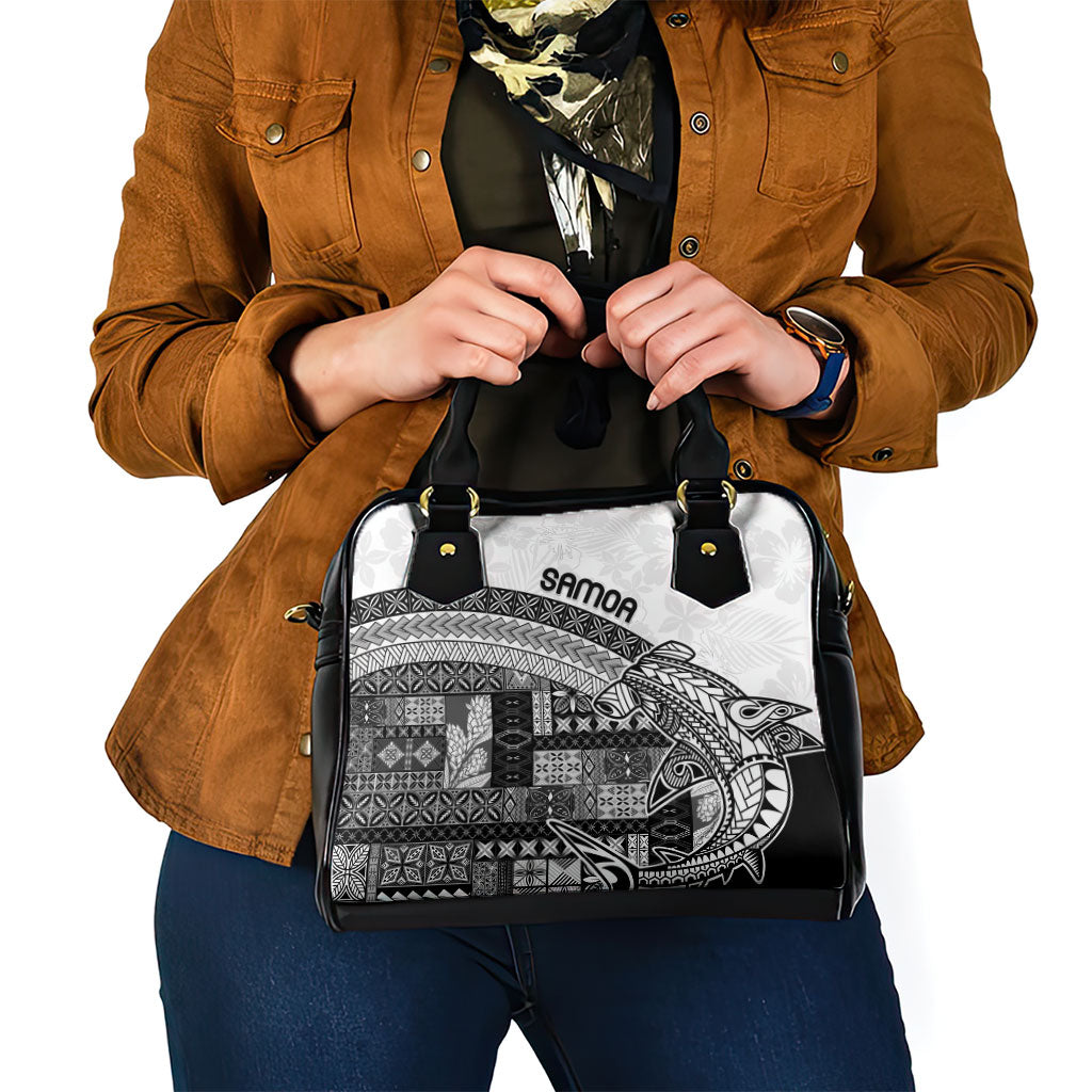 Samoa Mamanu Siapo Classic Black Shoulder Handbag Tatau Malie LT7 - Polynesian Pride