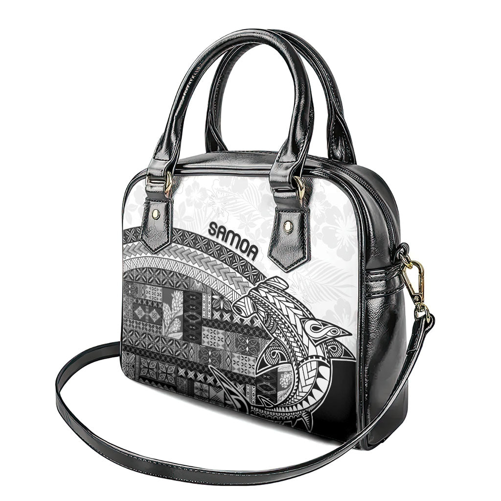Samoa Mamanu Siapo Classic Black Shoulder Handbag Tatau Malie LT7 - Polynesian Pride