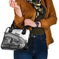 Samoa Mamanu Siapo Classic Black Shoulder Handbag Tatau Malie LT7 - Polynesian Pride