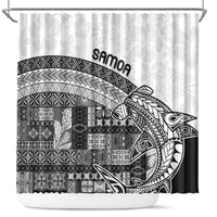 Samoa Mamanu Siapo Classic Black Shower Curtain Tatau Malie LT7 Black - Polynesian Pride