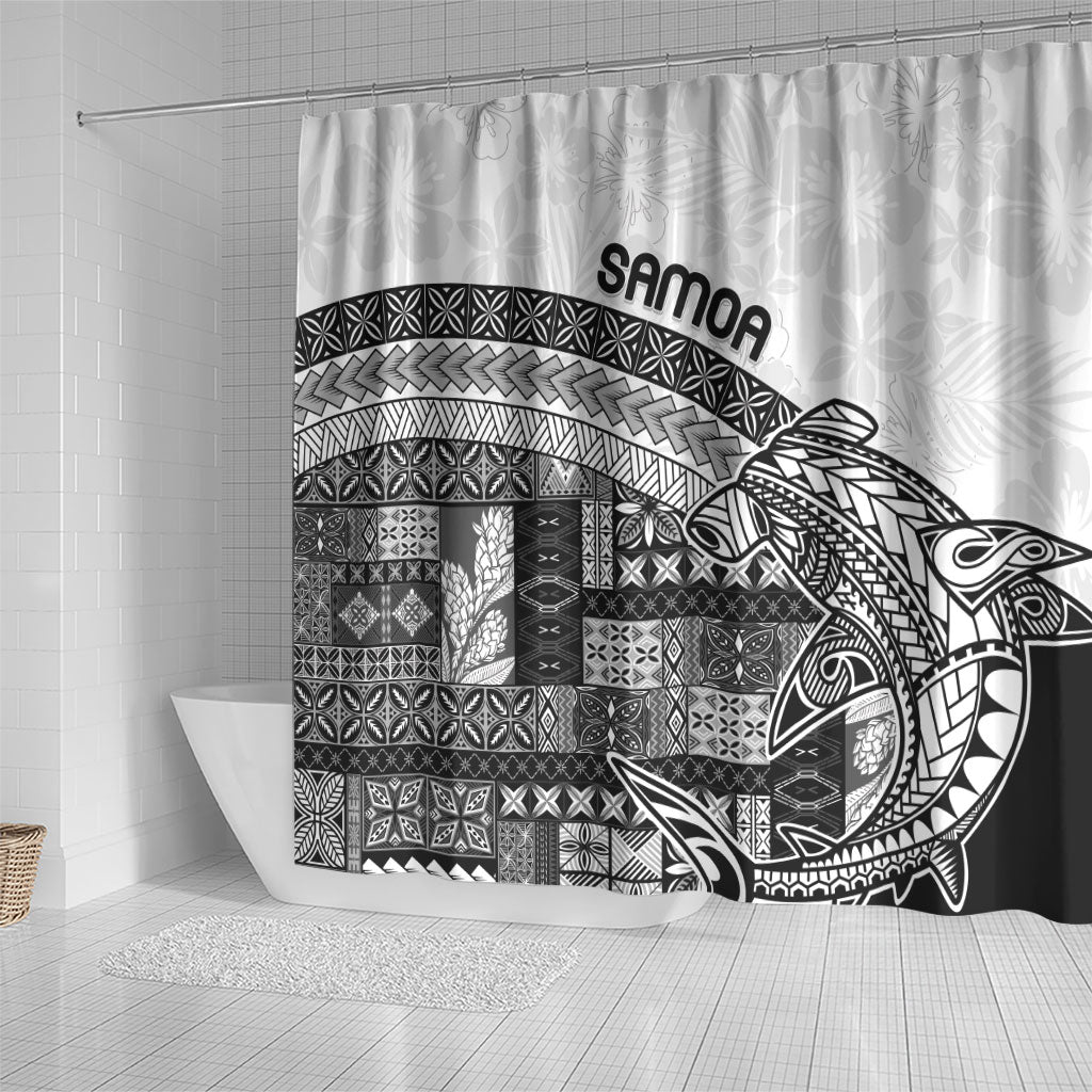 Samoa Mamanu Siapo Classic Black Shower Curtain Tatau Malie LT7 - Polynesian Pride