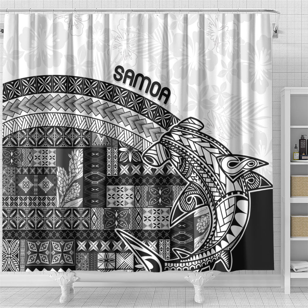 Samoa Mamanu Siapo Classic Black Shower Curtain Tatau Malie LT7 - Polynesian Pride