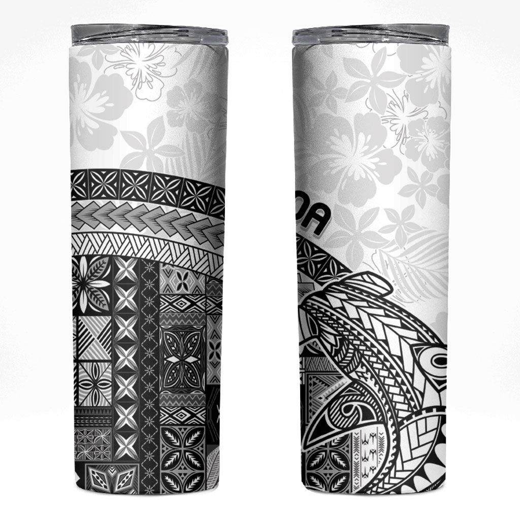 Samoa Mamanu Siapo Classic Black Skinny Tumbler Tatau Malie LT7 Black - Polynesian Pride