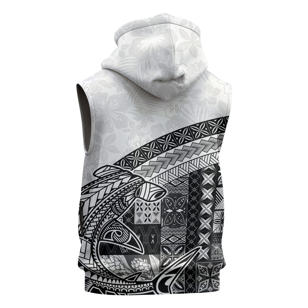 Samoa Mamanu Siapo Classic Black Sleeveless Hoodie Tatau Malie LT7 - Polynesian Pride