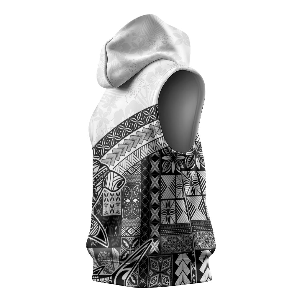 Samoa Mamanu Siapo Classic Black Sleeveless Hoodie Tatau Malie LT7 - Polynesian Pride