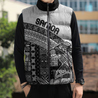 Samoa Mamanu Siapo Classic Black Sleeveless Puffer Jacket Tatau Malie LT7 - Polynesian Pride