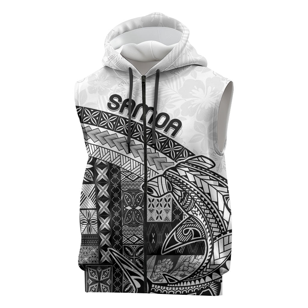 Samoa Mamanu Siapo Classic Black Sleeveless Zip Hoodie Tatau Malie LT7 Black - Polynesian Pride