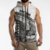Samoa Mamanu Siapo Classic Black Sleeveless Zip Hoodie Tatau Malie LT7 - Polynesian Pride