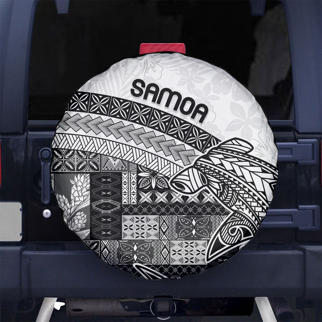 Samoa Mamanu Siapo Classic Black Spare Tire Cover Tatau Malie LT7 No hole Black - Polynesian Pride