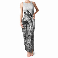 Samoa Mamanu Siapo Classic Black Tank Maxi Dress Tatau Malie LT7 Women Black - Polynesian Pride