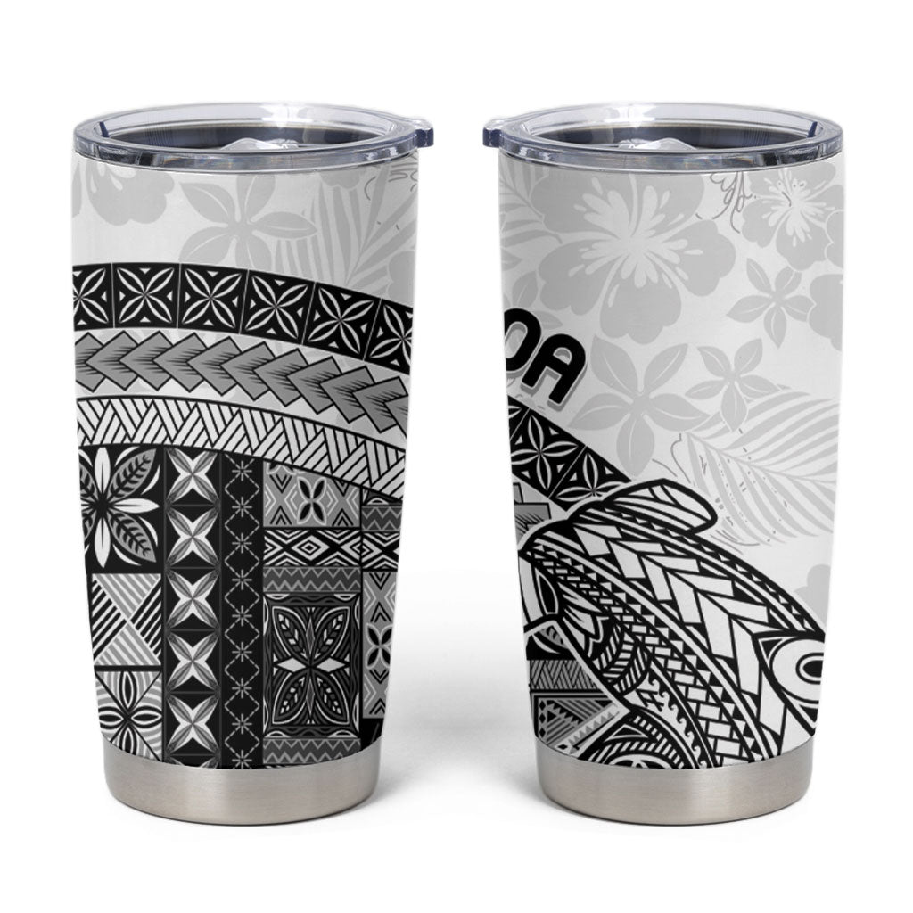 Samoa Mamanu Siapo Classic Black Tumbler Cup Tatau Malie LT7 Black - Polynesian Pride