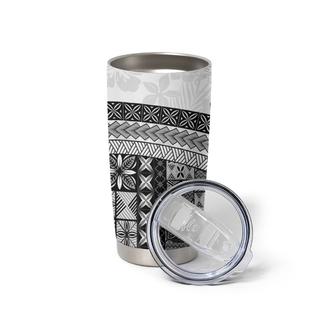 Samoa Mamanu Siapo Classic Black Tumbler Cup Tatau Malie LT7 - Polynesian Pride