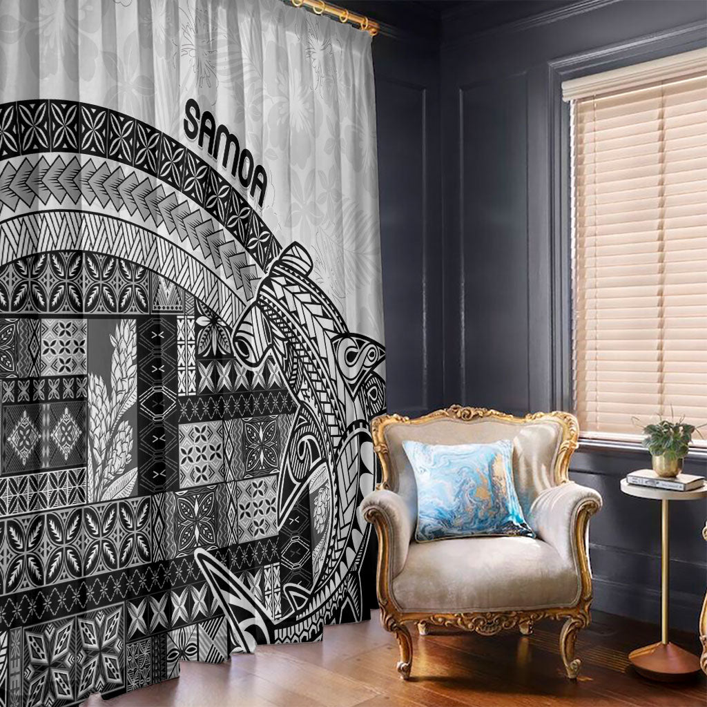Samoa Mamanu Siapo Classic Black Window Curtain Tatau Malie LT7 - Polynesian Pride