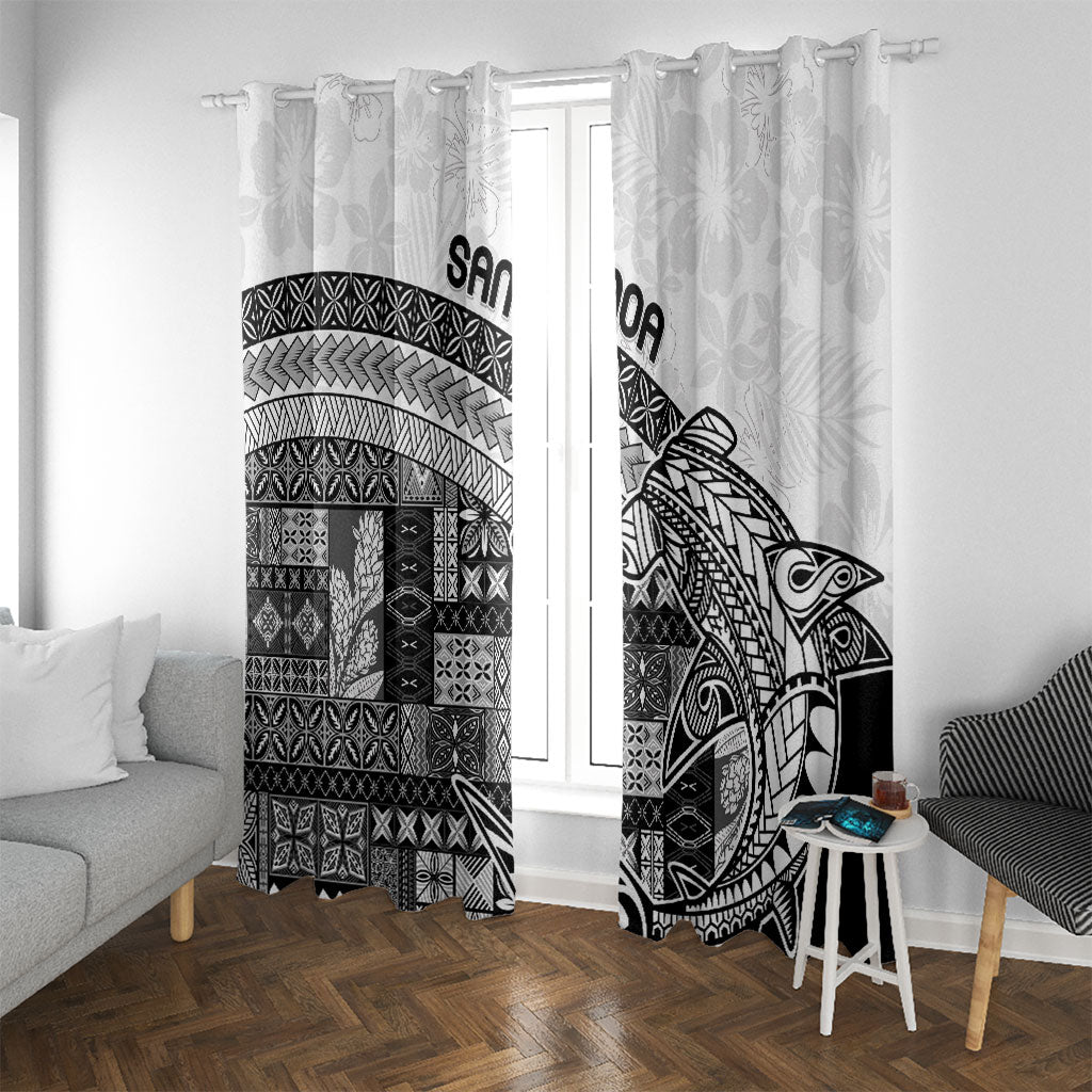 Samoa Mamanu Siapo Classic Black Window Curtain Tatau Malie LT7 With Grommets Black - Polynesian Pride