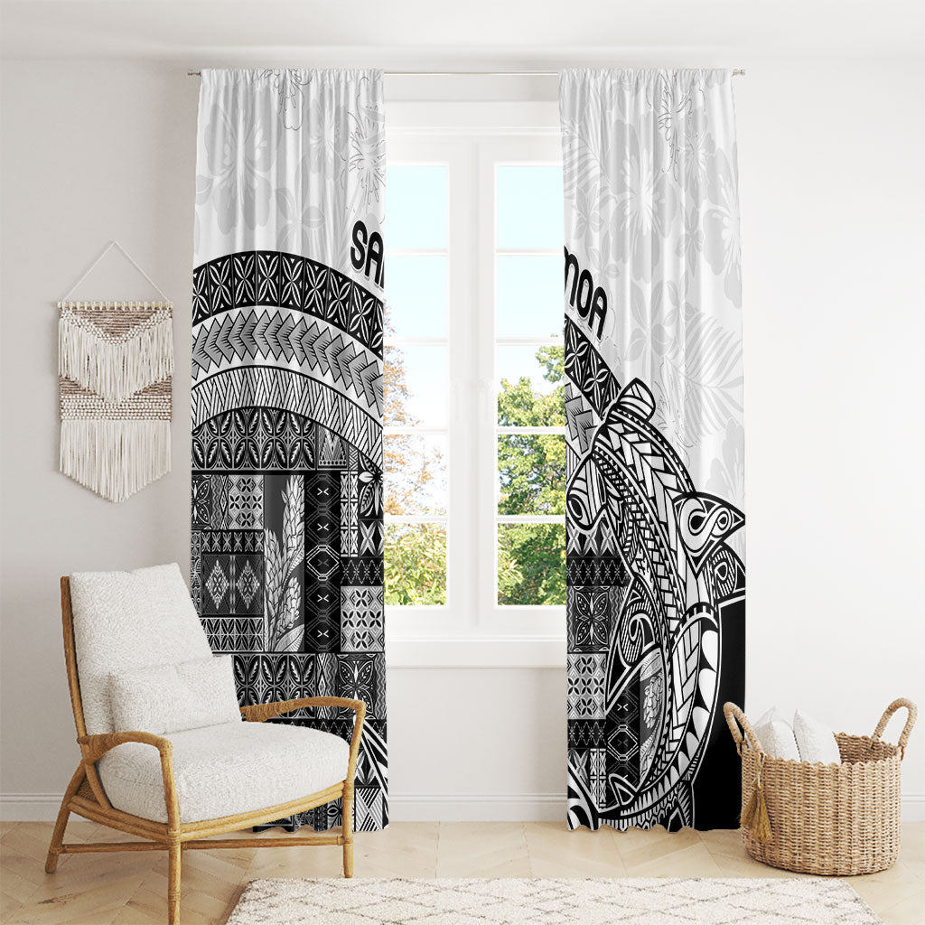 Samoa Mamanu Siapo Classic Black Window Curtain Tatau Malie LT7 - Polynesian Pride
