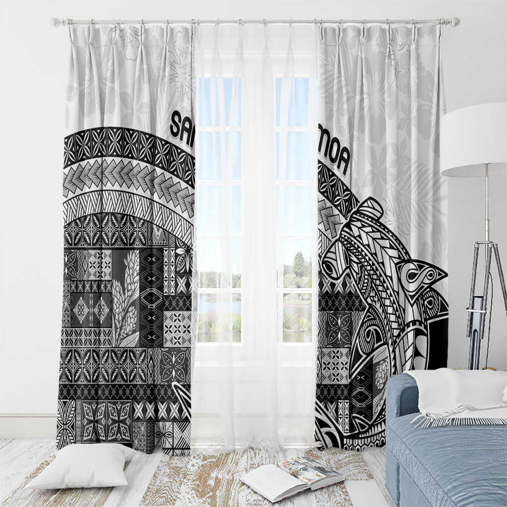 Samoa Mamanu Siapo Classic Black Window Curtain Tatau Malie LT7 - Polynesian Pride