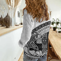 Samoa Mamanu Siapo Classic Black Women Casual Shirt Tatau Malie LT7 - Polynesian Pride