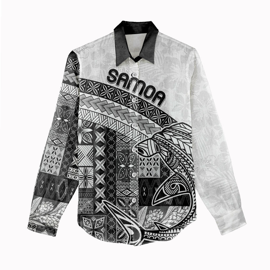 Samoa Mamanu Siapo Classic Black Women Casual Shirt Tatau Malie LT7 - Polynesian Pride
