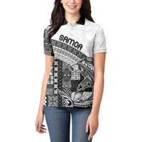 Samoa Mamanu Siapo Classic Black Women Polo Shirt Tatau Malie LT7 - Polynesian Pride
