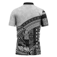 Samoa Mamanu Siapo Classic Black Zipper Polo Shirt Tatau Malie LT7 - Polynesian Pride