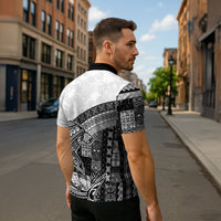 Samoa Mamanu Siapo Classic Black Zipper Polo Shirt Tatau Malie LT7 - Polynesian Pride