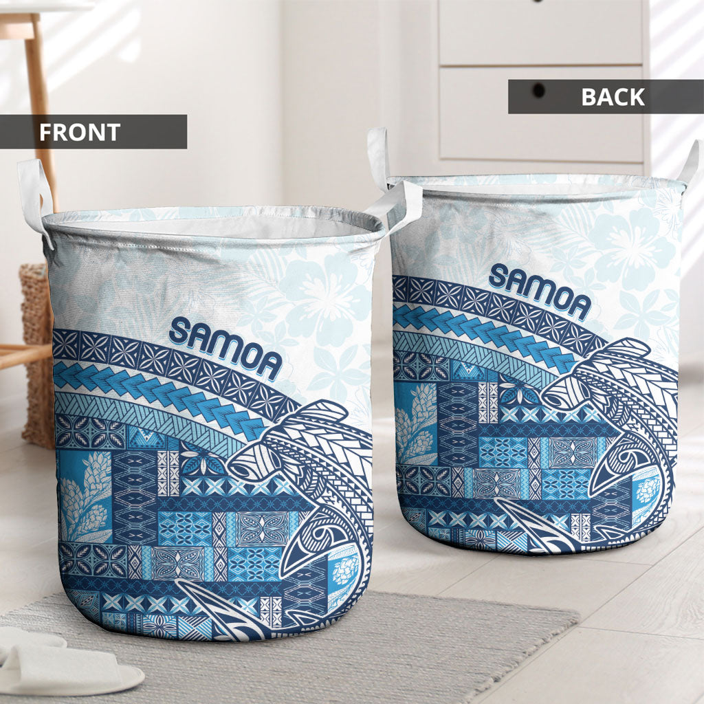 Samoa Mamanu Siapo Royal Blue Laundry Basket Tatau Malie LT7 - Polynesian Pride