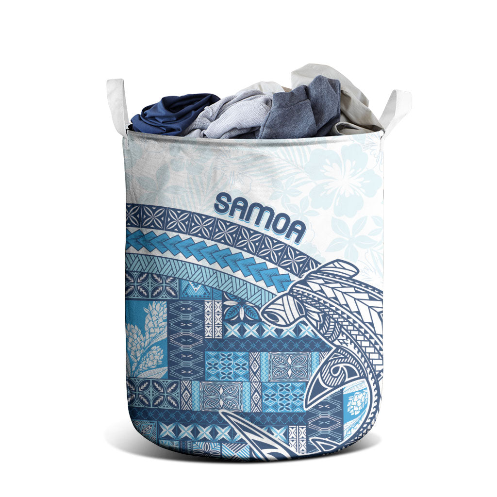 Samoa Mamanu Siapo Royal Blue Laundry Basket Tatau Malie LT7 - Polynesian Pride