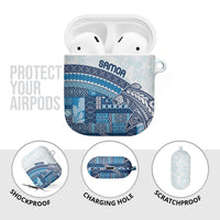 Samoa Mamanu Siapo Royal Blue AirPods Case Tatau Malie LT7 - Polynesian Pride